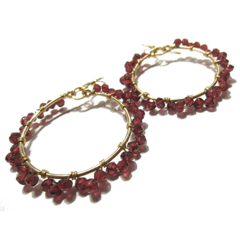 Garnet Earrings with Gold Filled Earwires - Image 3