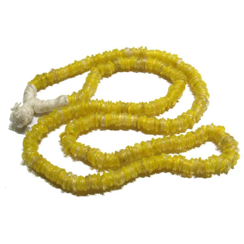 German Glass Yellow Donut Beads / Necklace - Image 2