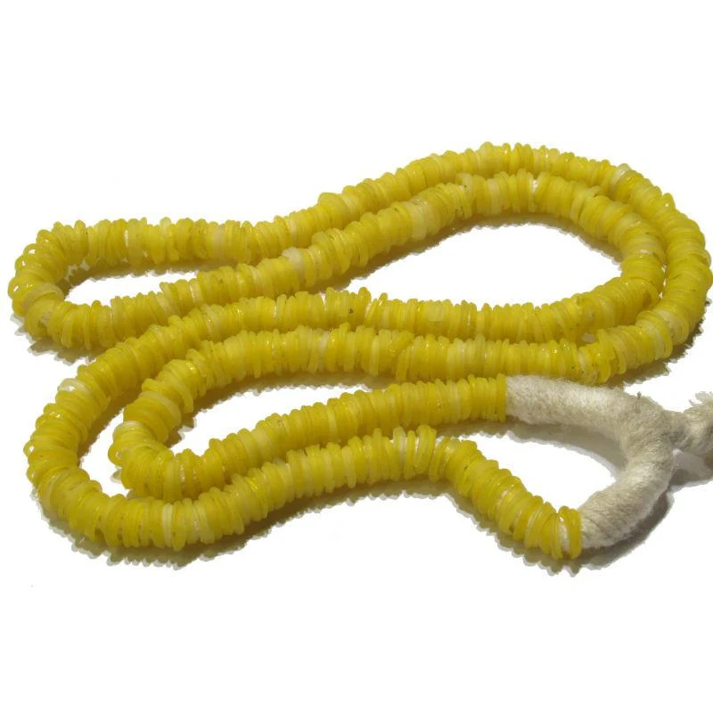 German Glass Yellow Donut Beads / Necklace - Image 4