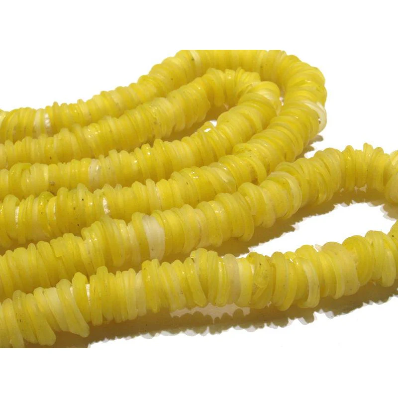 German Glass Yellow Donut Beads / Necklace - Image 5