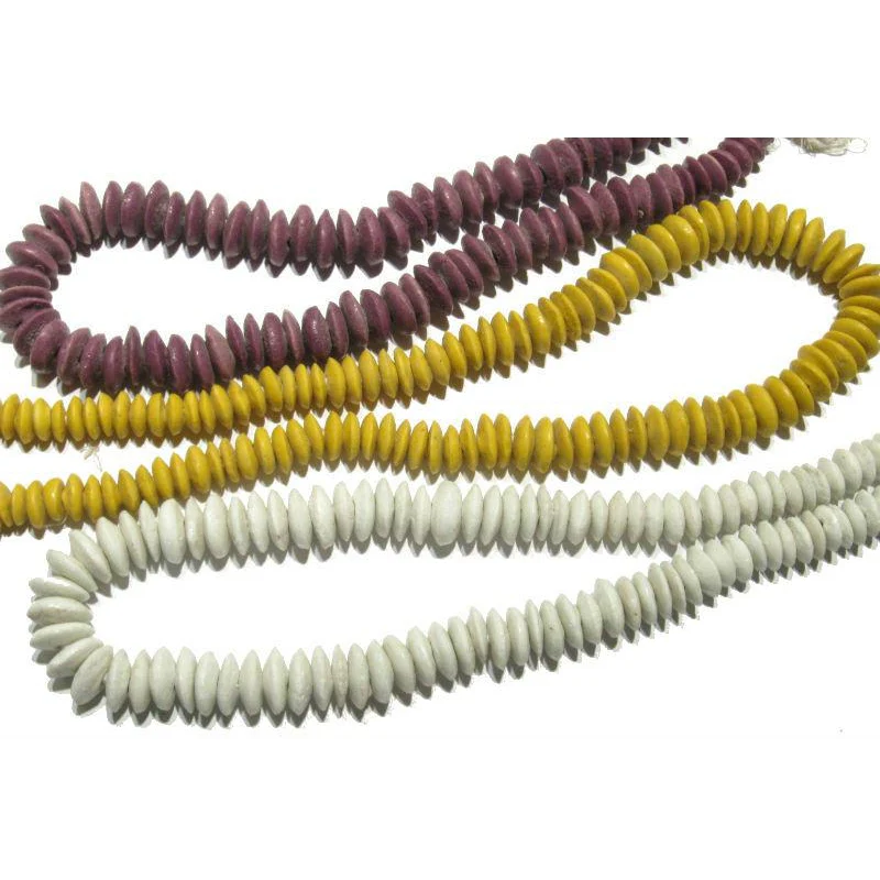 Ghana Powder Glass XL Disc Beads / Necklace - Image 2