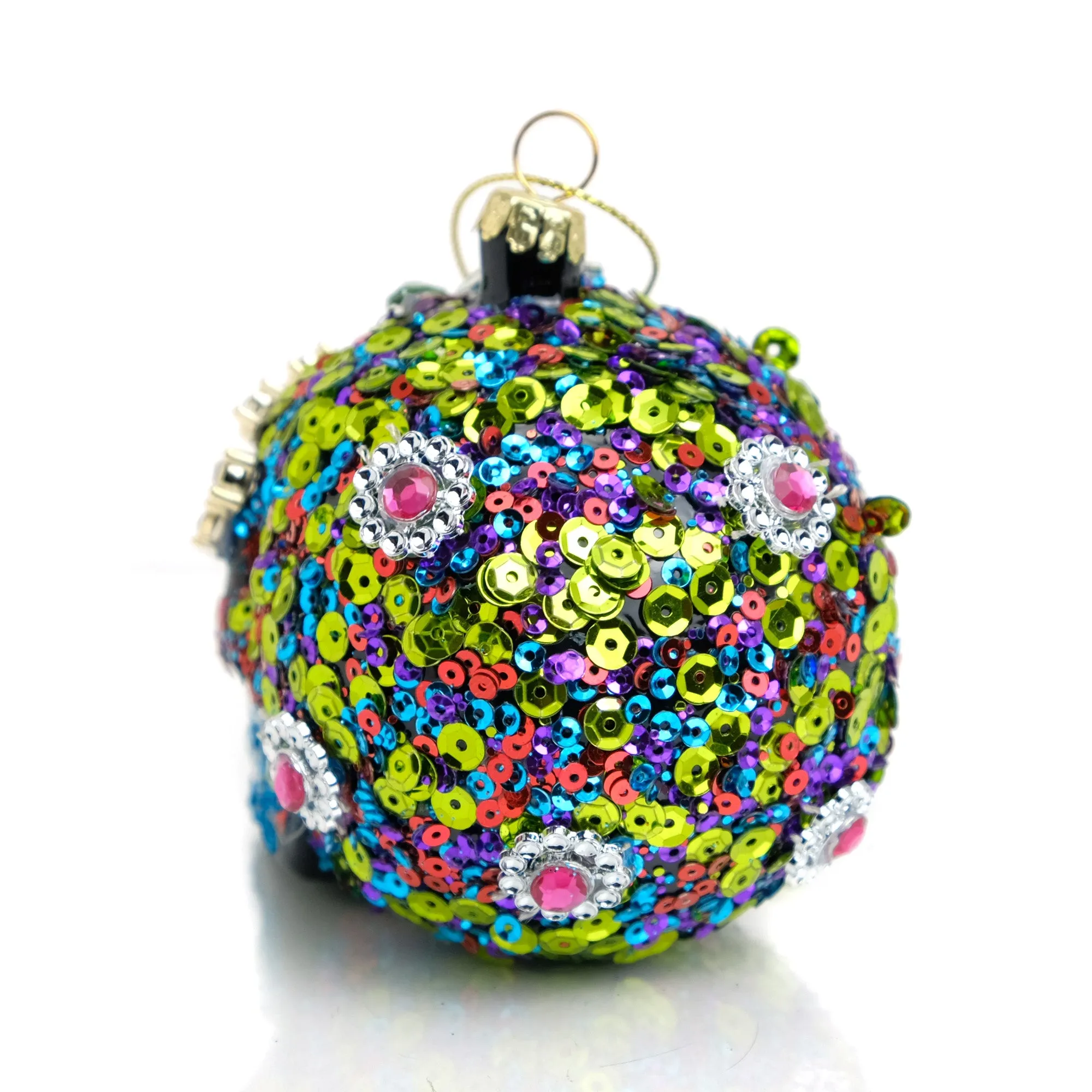 Glam Skull Day of the Dead Ornament - Image 3