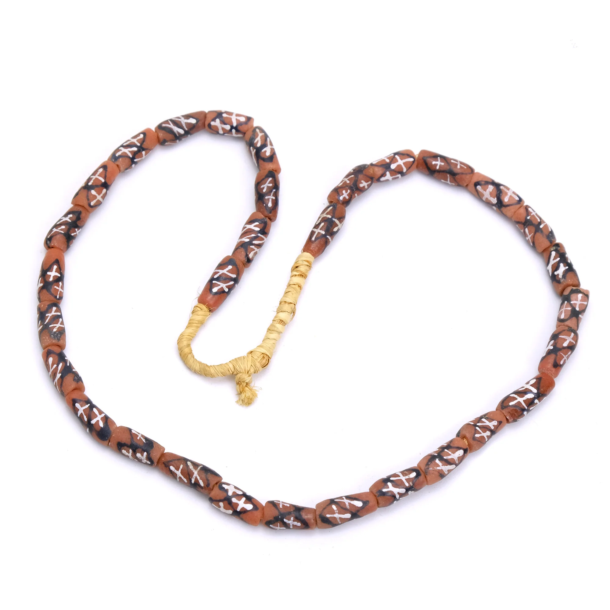 African Krobo Eye Beads Recycled Powder Glass Strand / Necklace #61 - Image 2