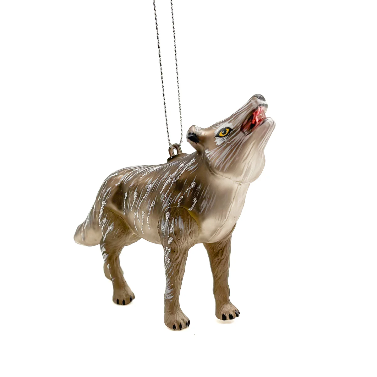 Glass Gray Wolf Ornaments - Image 3
