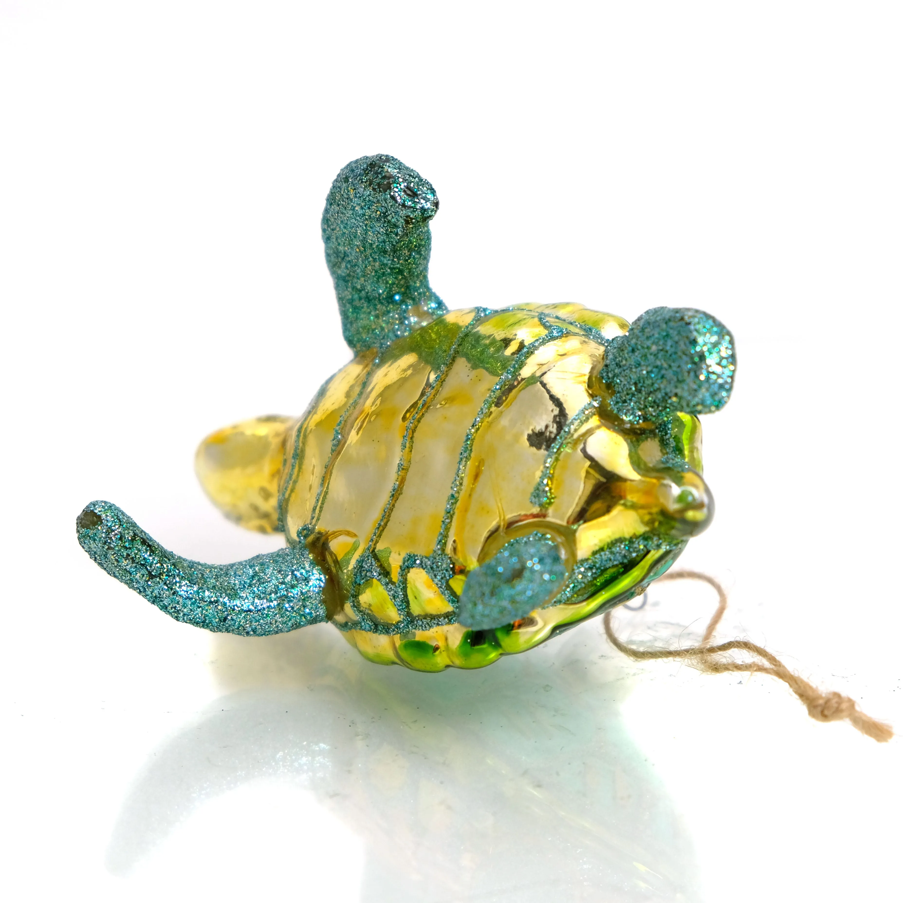 Glitter Sea Turtle Glass Ornament - Image 3