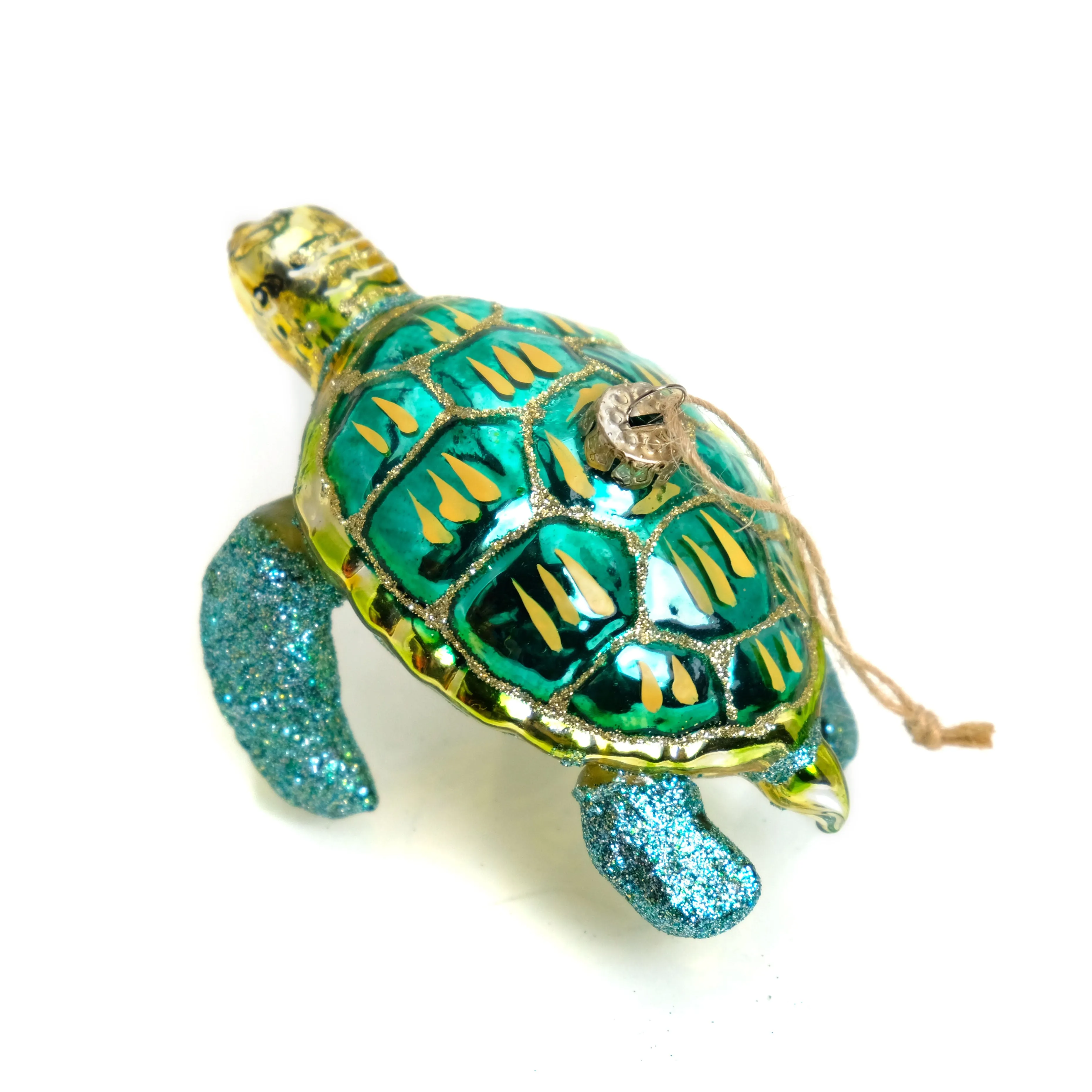 Glitter Sea Turtle Glass Ornament - Image 4