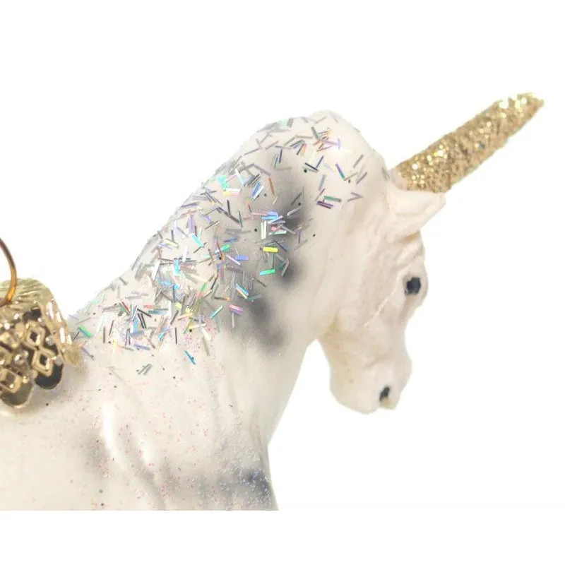 Glitter Unicorn Glass Ornament - Image 4