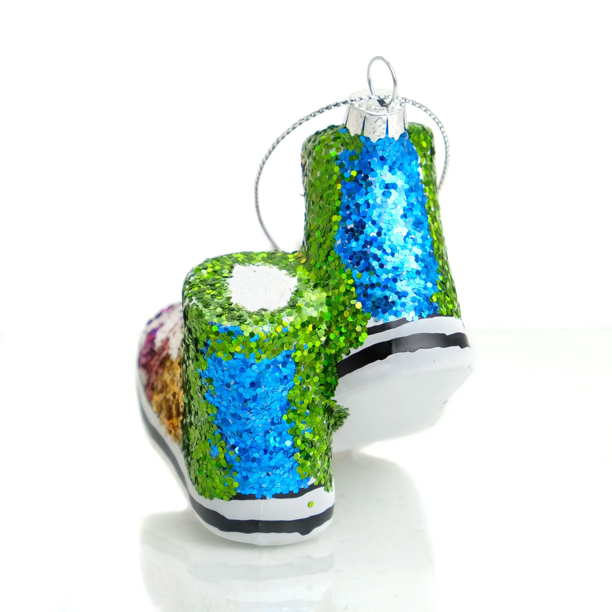 Glittered Rainbow Sneaker Ornament - Image 3
