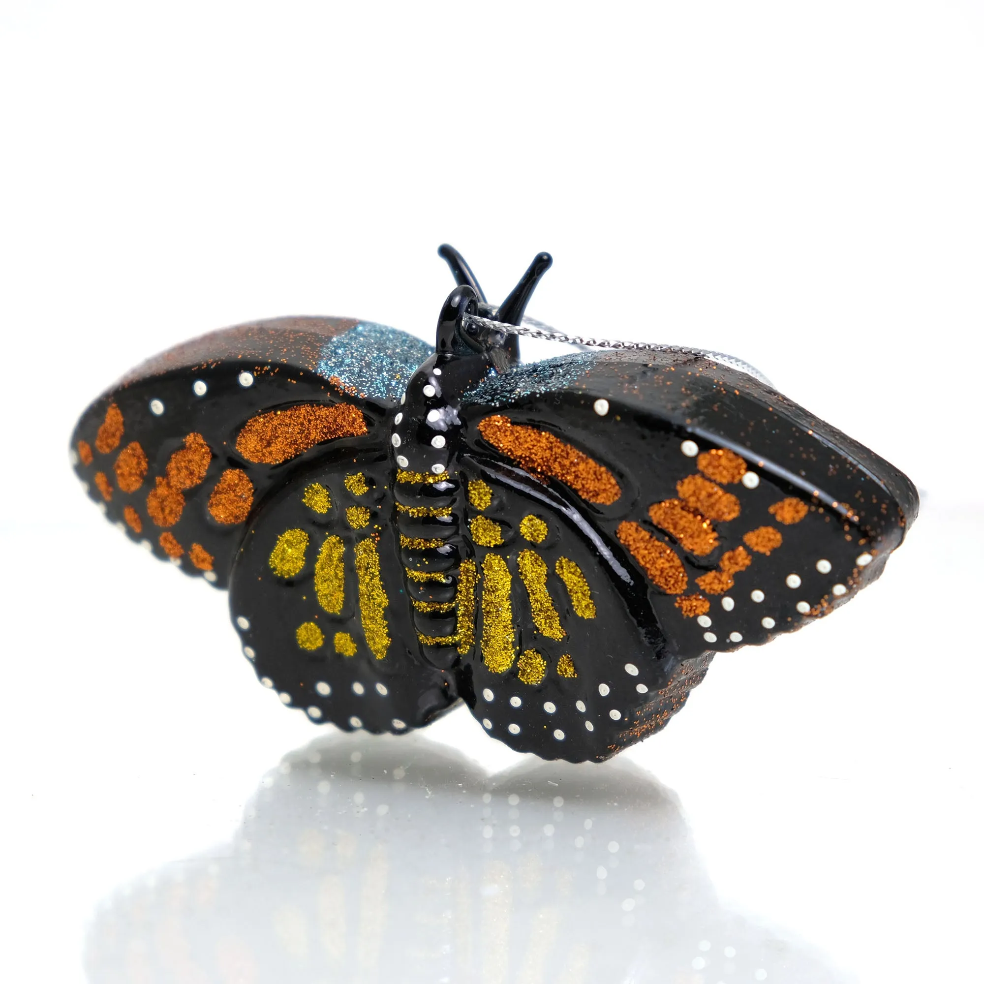 Monarch Butterfly Glass Ornament - Image 3