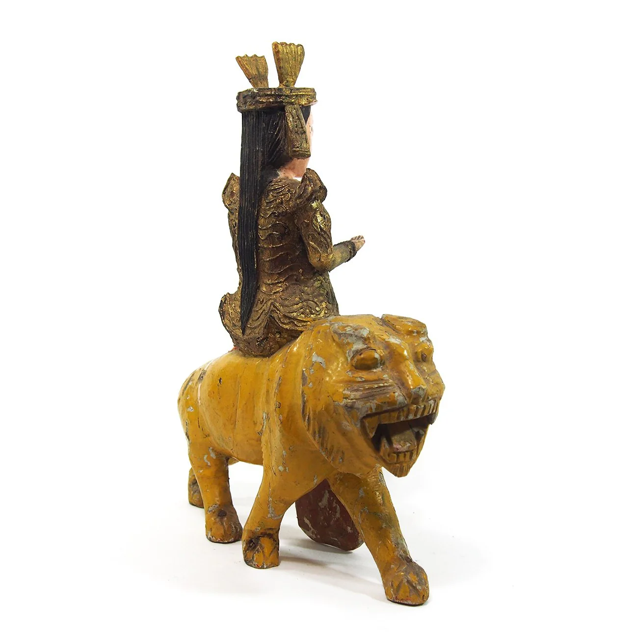 Goddess Durga on a Tiger Temple Guardian Figure from Burma 2 - Image 2