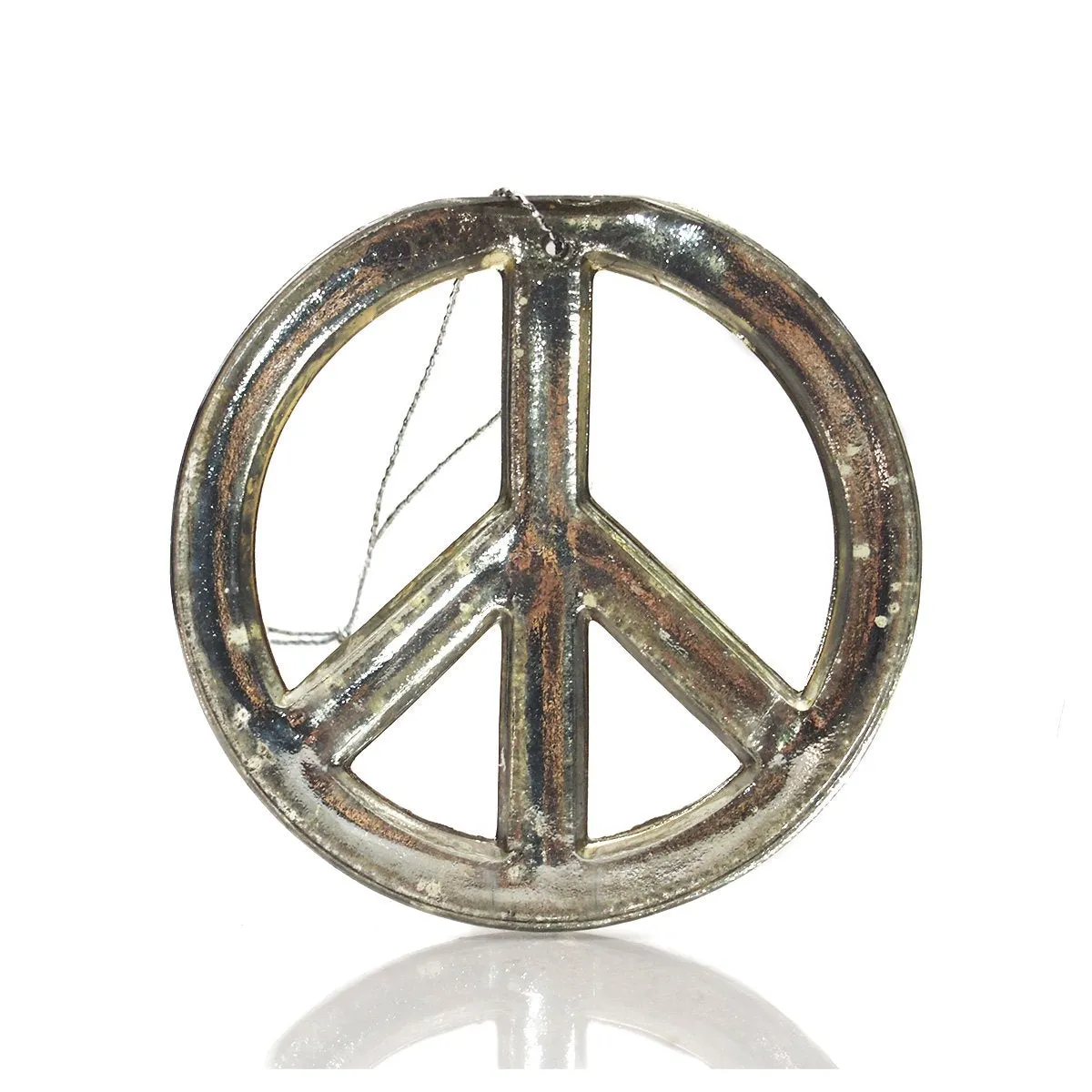 Gold Glass Peace Sign Ornament - Image 2