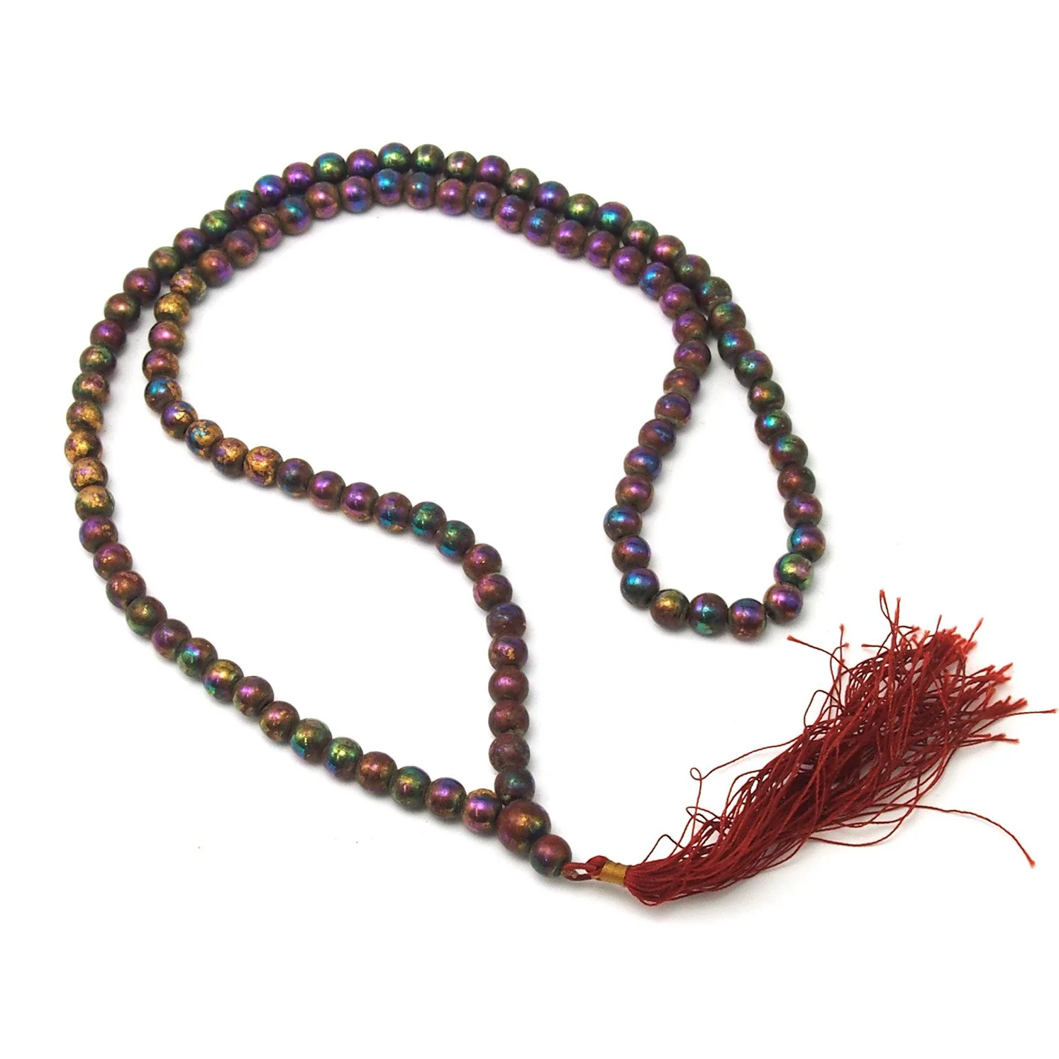 Gold Leaf Hematite Mala 8mm - Image 3