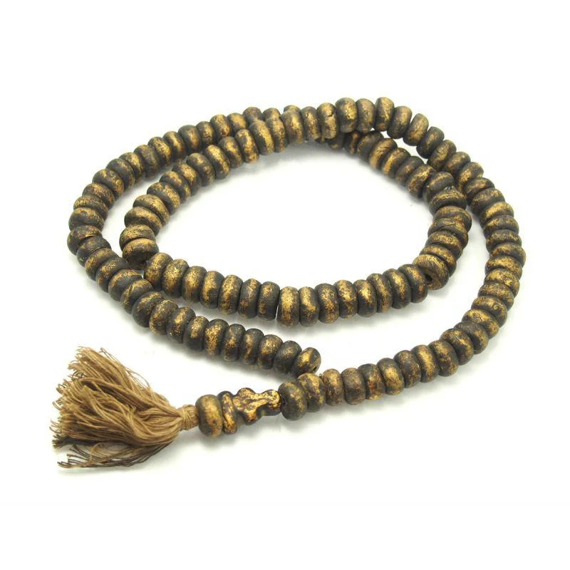 Gold Leaf Terra Cotta Disc Mala - Image 3