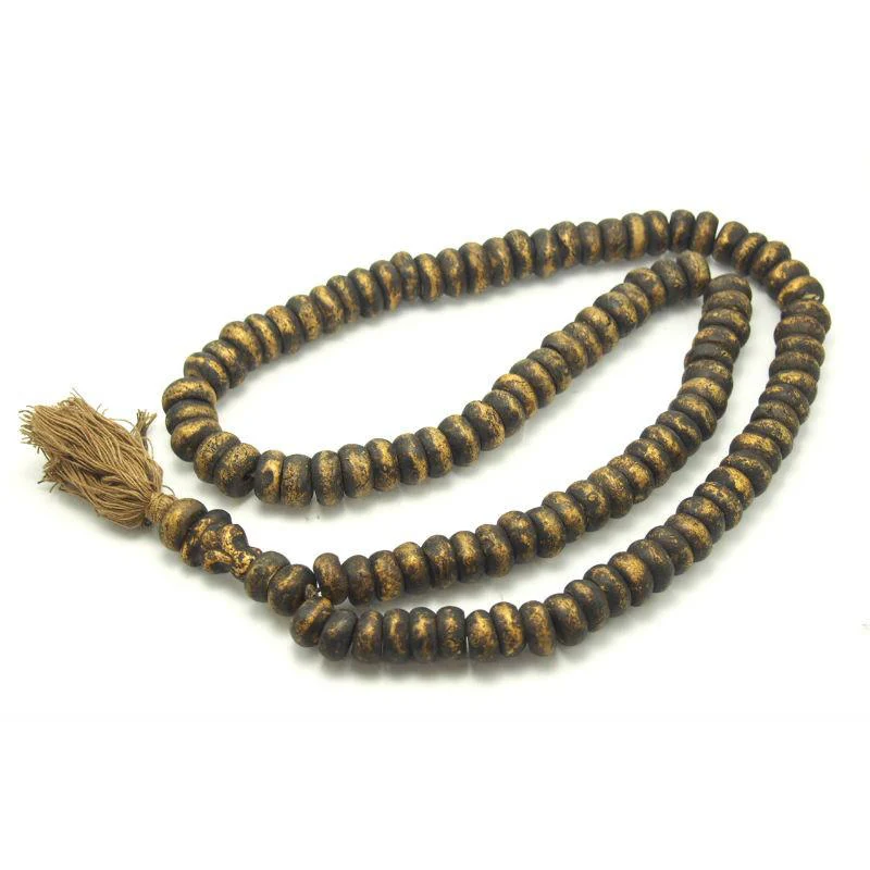 Gold Leaf Terra Cotta Disc Mala - Image 4