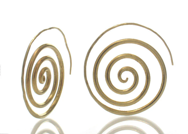 Gold Plated Over Sterling Silver Spiral Earrings - Image 2