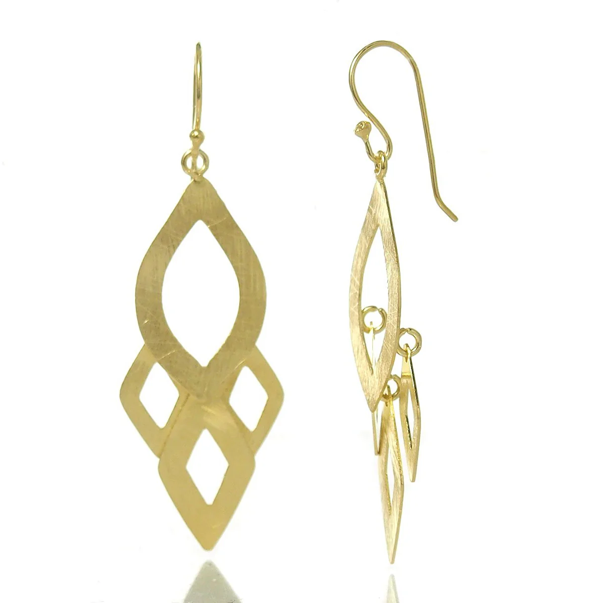 Gold Vermeil over Sterling Silver Brushed Earrings - Image 2