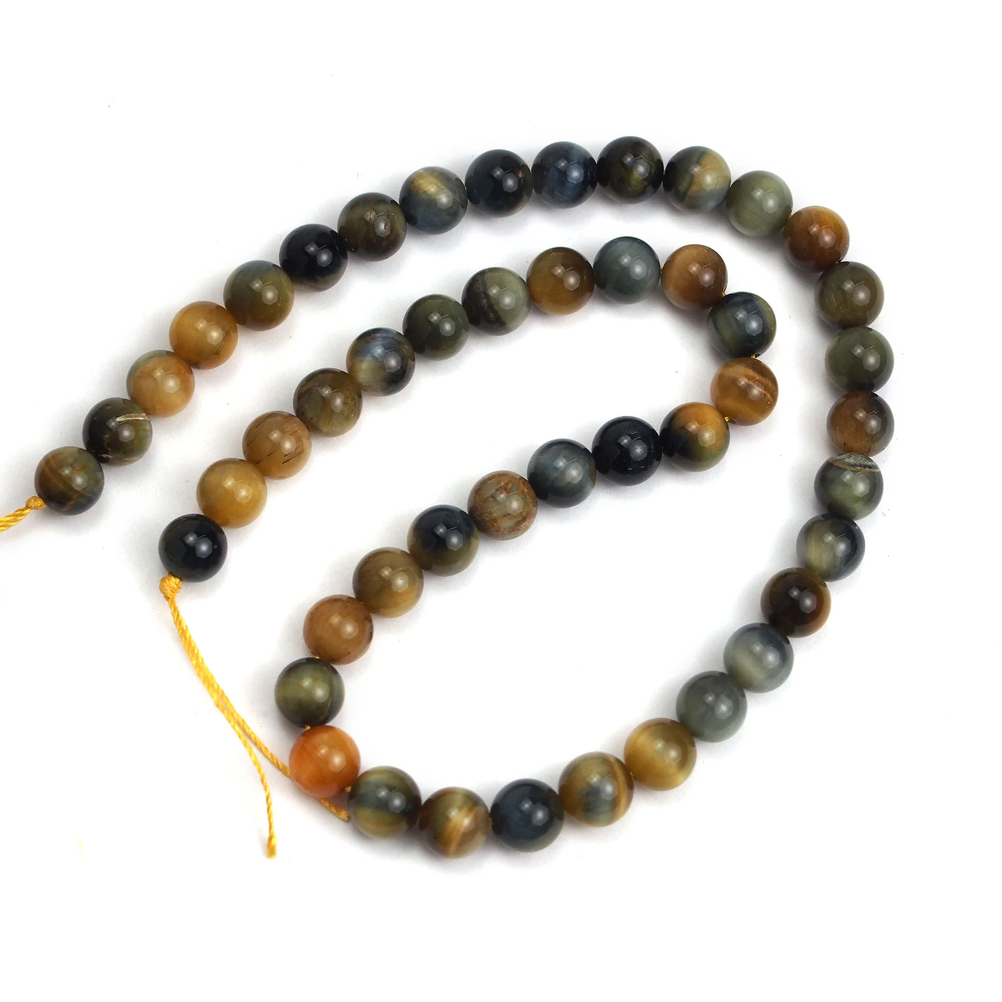 Golden Blue Cat's Eye 8mm Smooth Rounds - Image 3