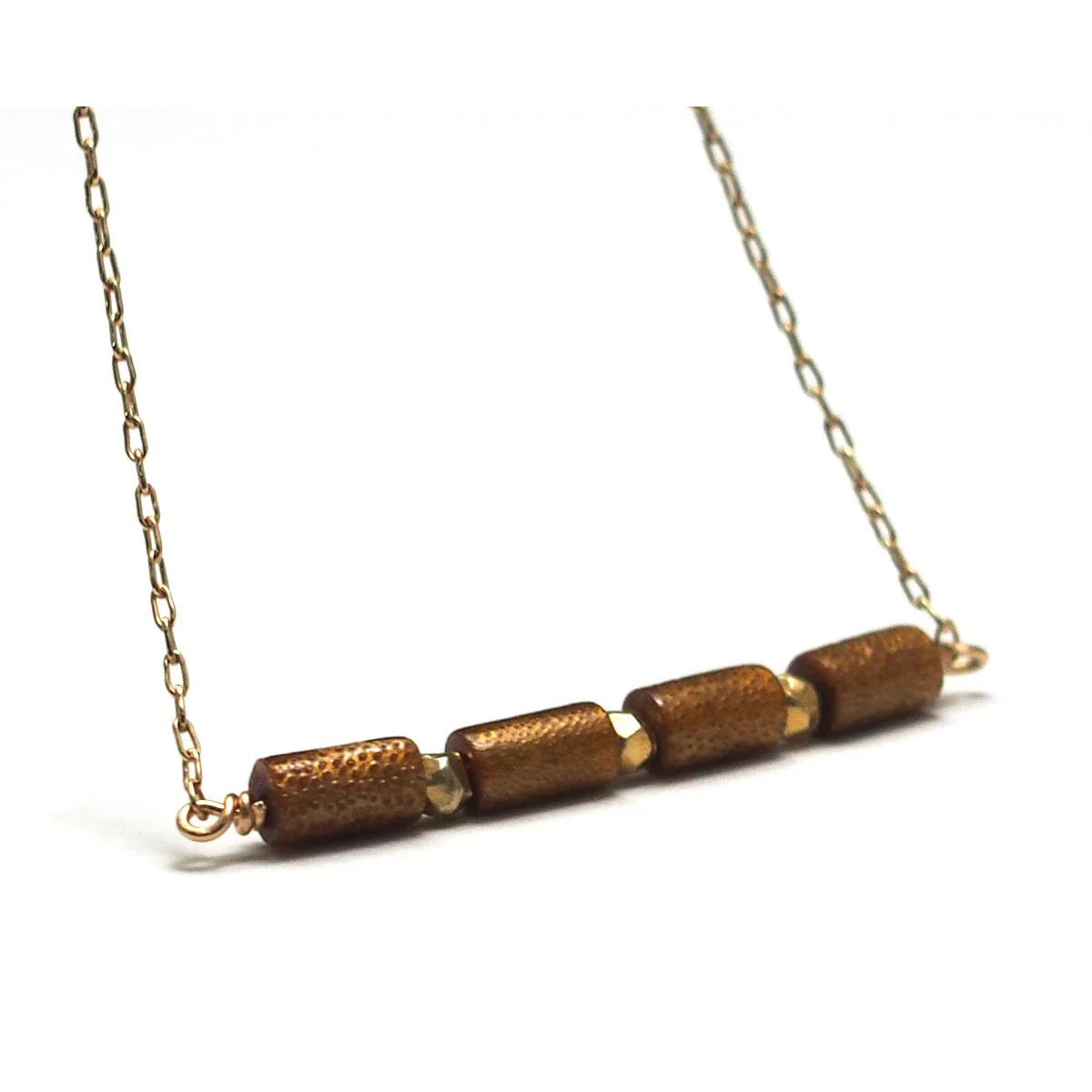 Golden Coral Necklace with Gold Filled Trigger Clasp - Image 2