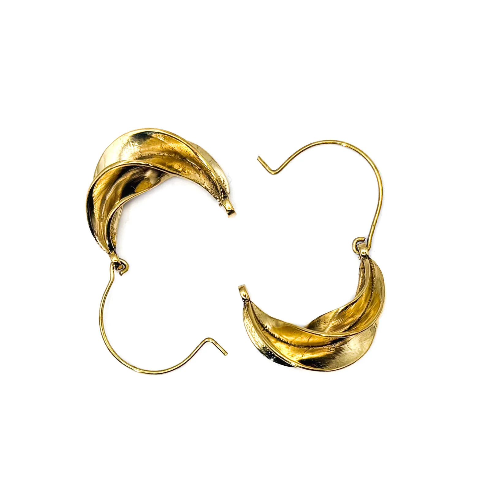 Golden Brass Fulani Style Earrings - Image 3