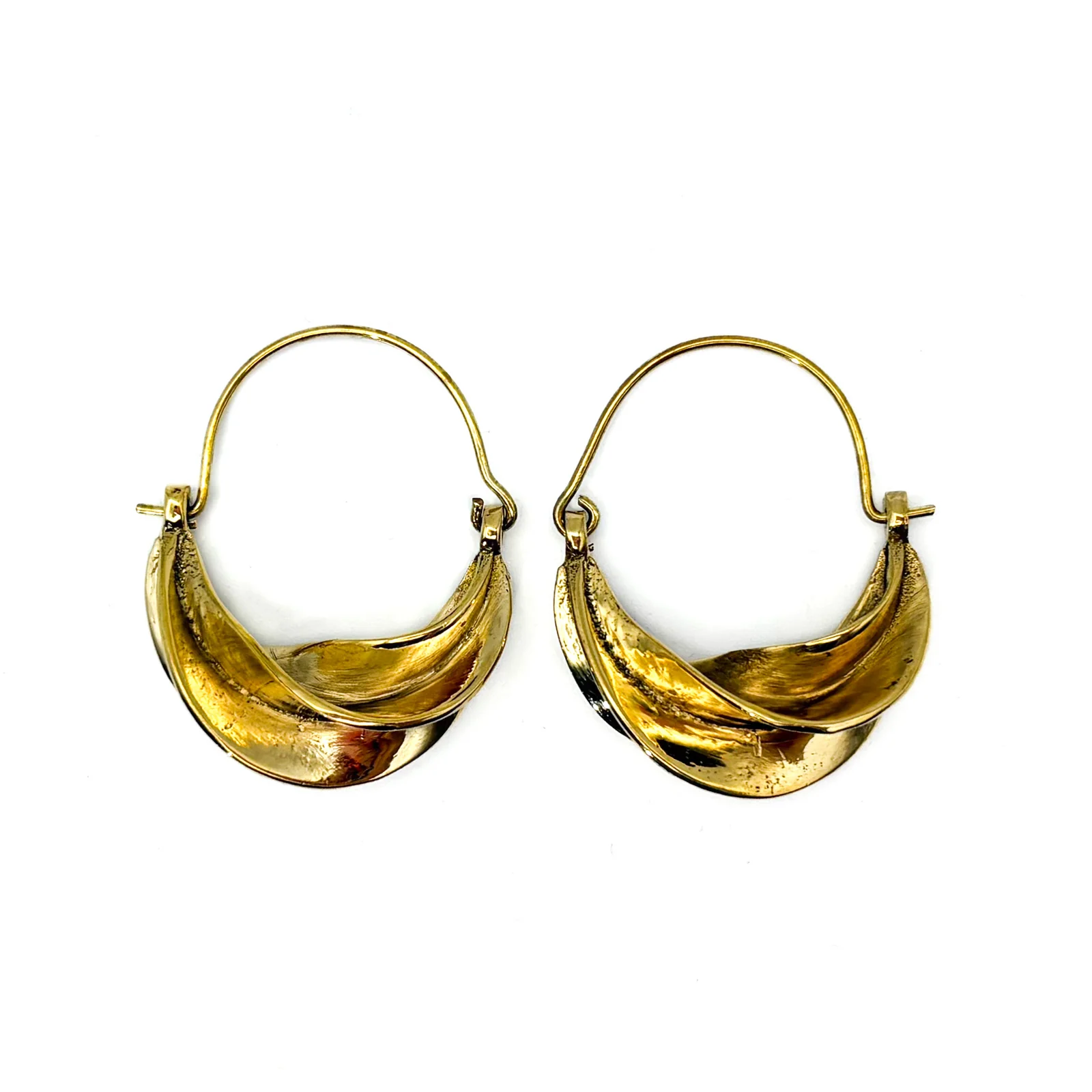 Golden Brass Fulani Style Earrings - Image 4