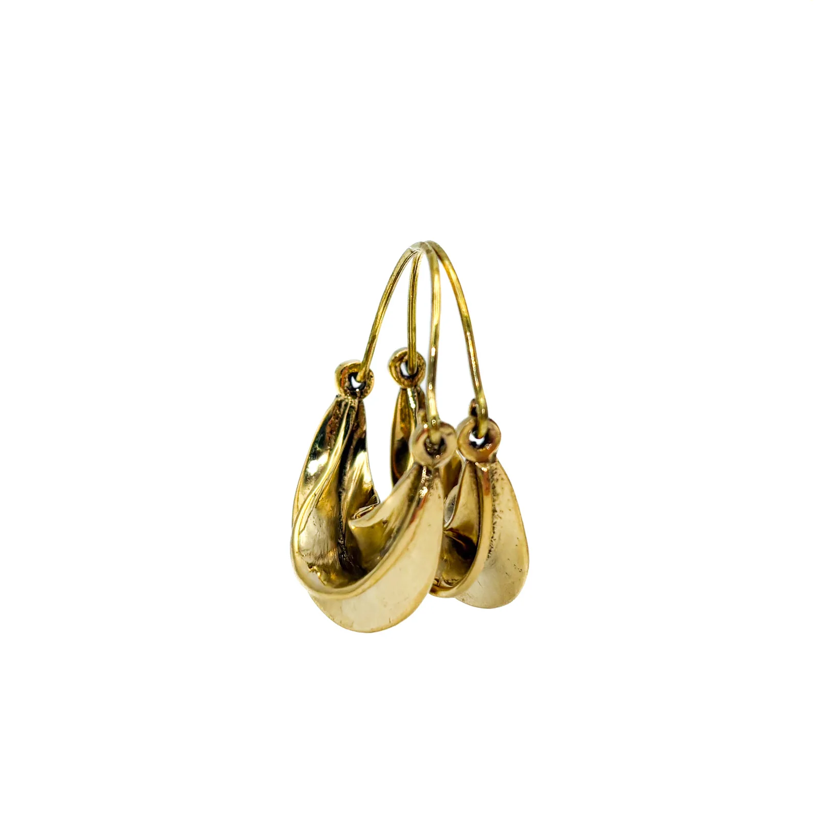 Golden Brass Fulani Style Earrings - Image 5