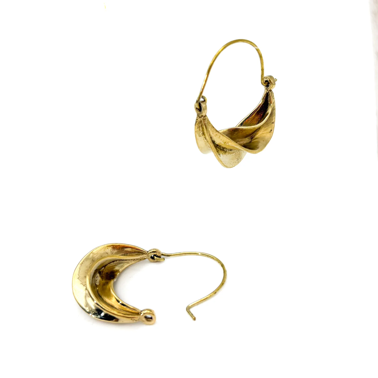 Golden Brass Fulani Style Earrings - Image 6