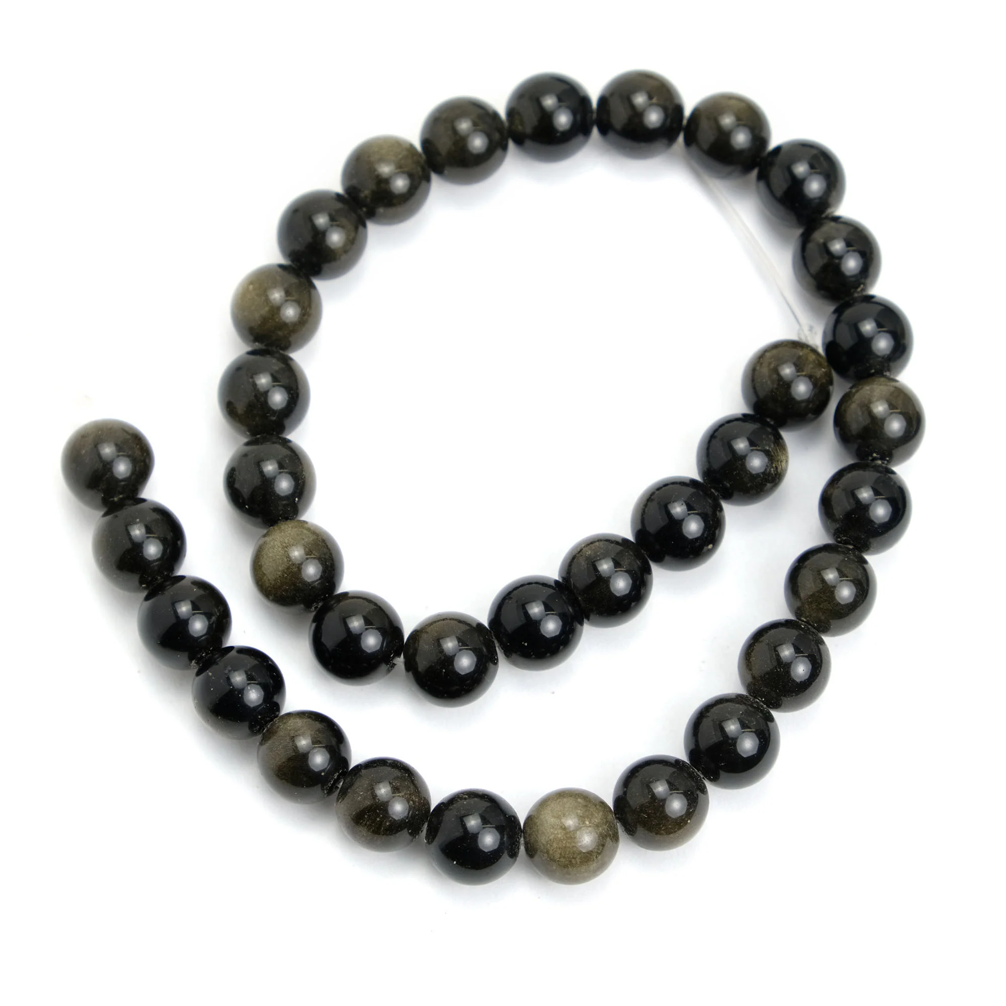 Golden Obsidian 12mm Smooth Rounds - Image 3