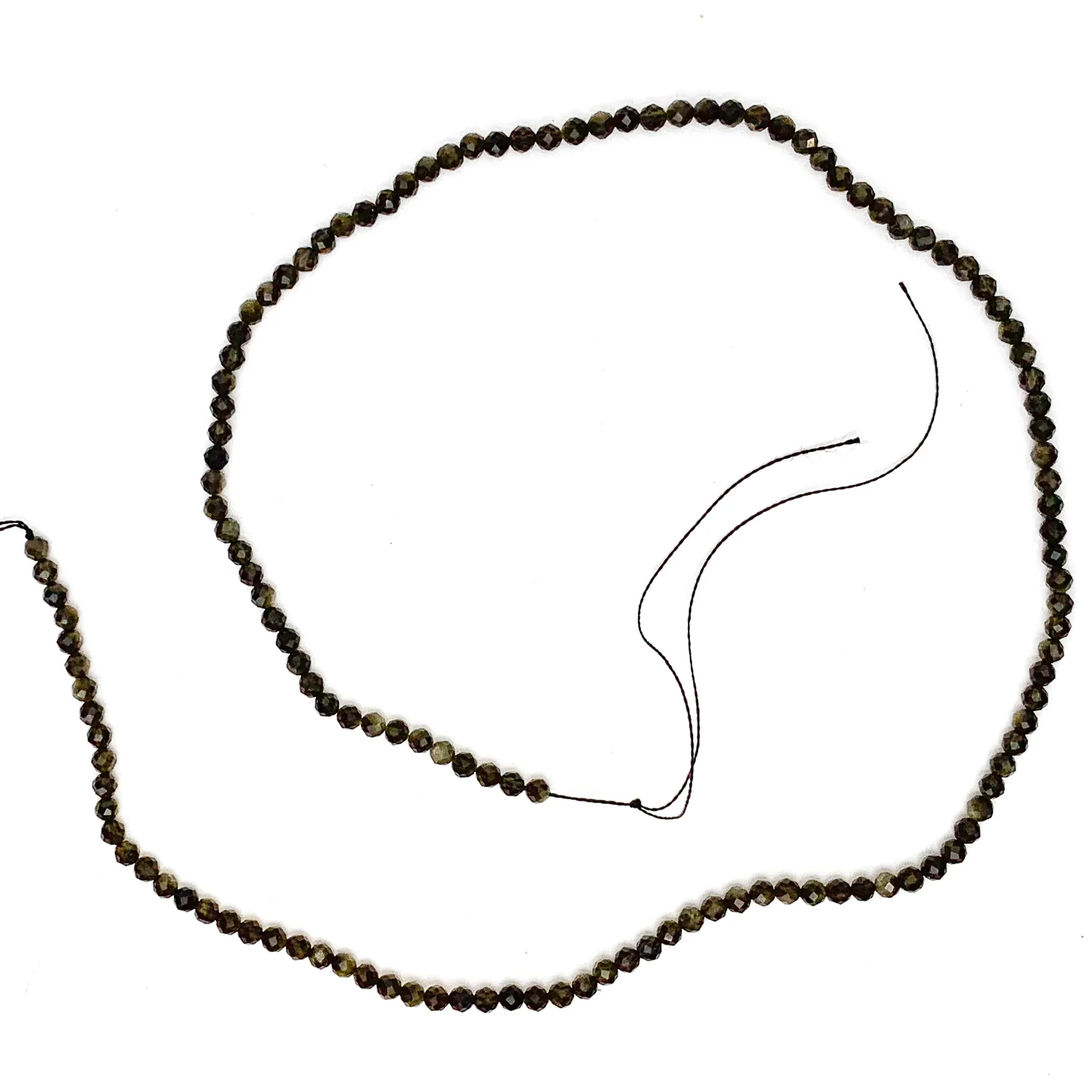 Golden Obsidian 3mm Faceted Rounds Bead Strand - Image 2