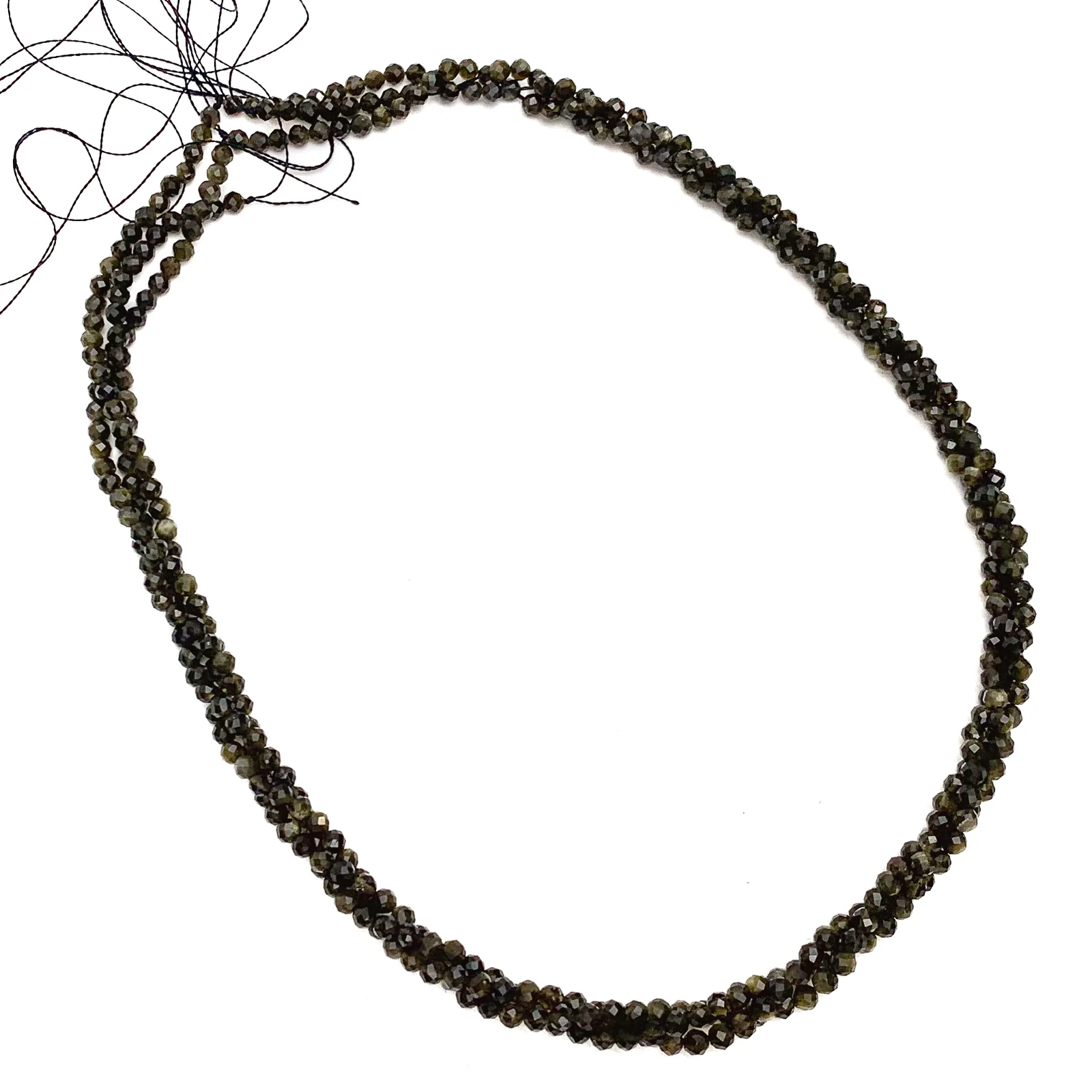 Golden Obsidian 3mm Faceted Rounds Bead Strand - Image 5