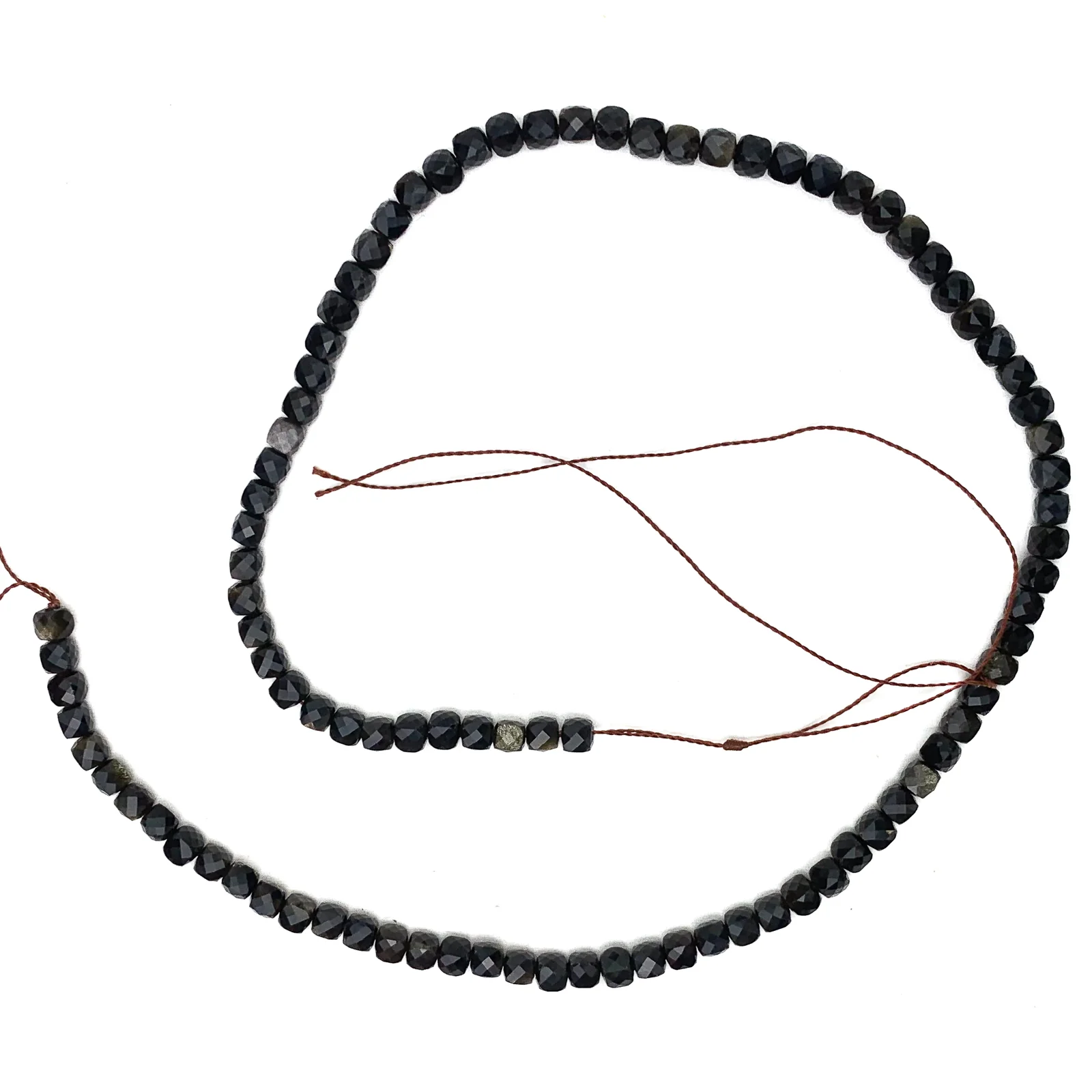 Golden Obsidian 4.5mm Faceted Cubes Bead Strand - Image 2