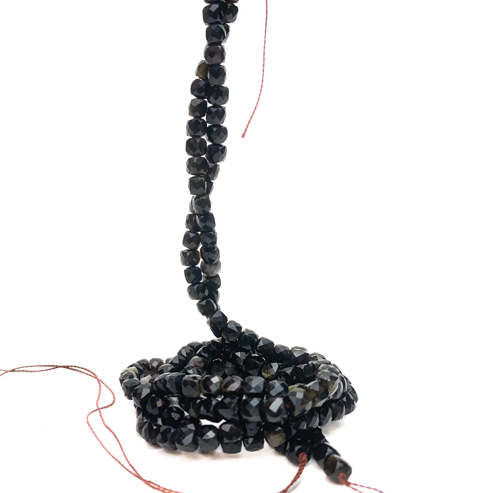 Golden Obsidian 4.5mm Faceted Cubes Bead Strand - Image 3