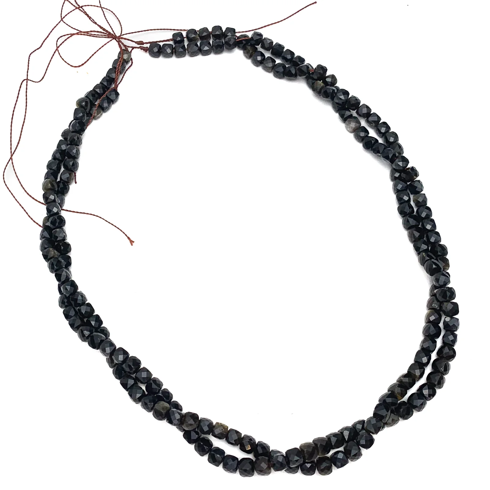Golden Obsidian 4.5mm Faceted Cubes Bead Strand - Image 6
