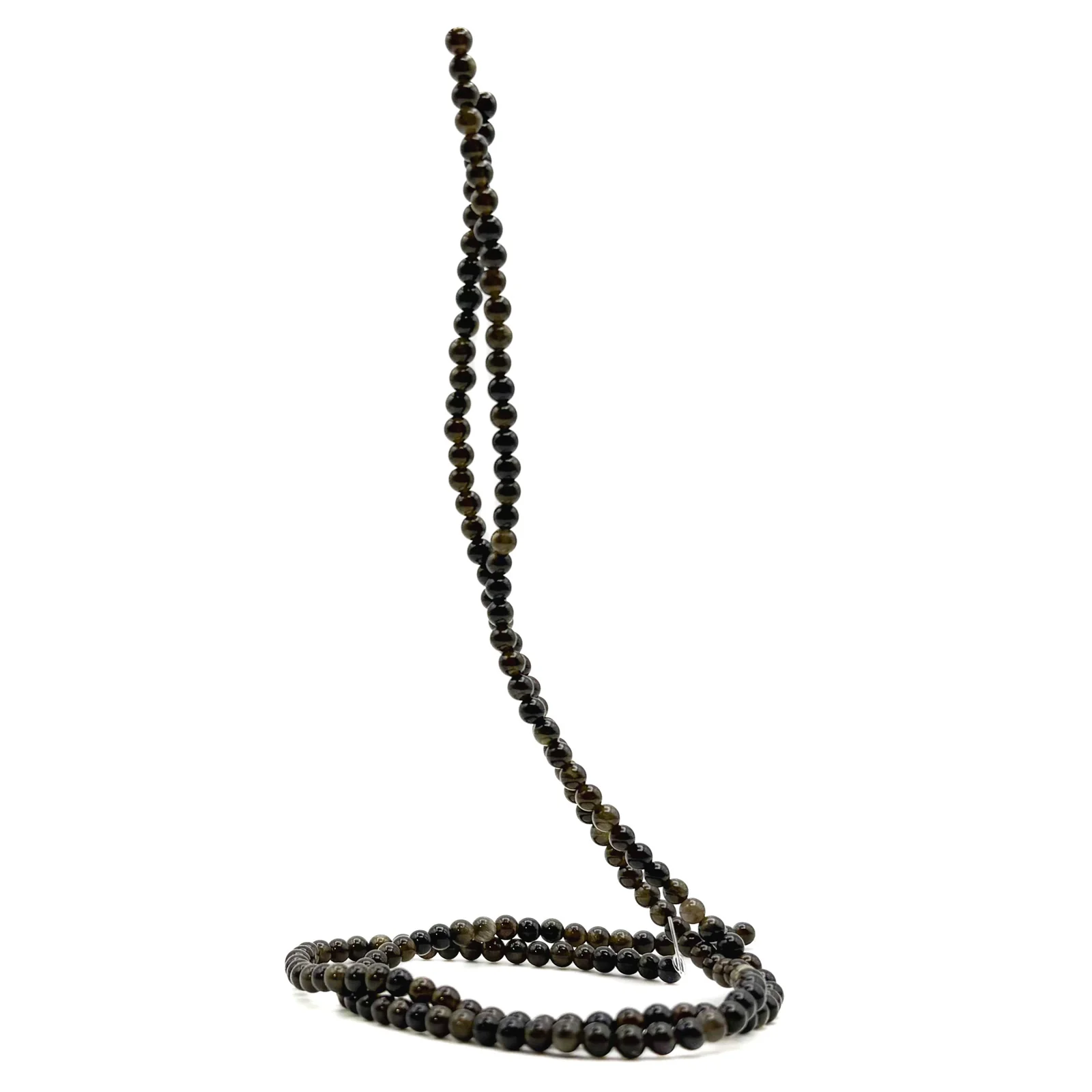 Golden Obsidian 4.5mm Faceted Rounds Bead Strand - Image 10