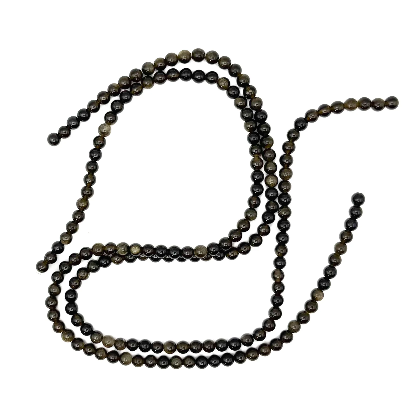 Golden Obsidian 4.5mm Faceted Rounds Bead Strand - Image 3