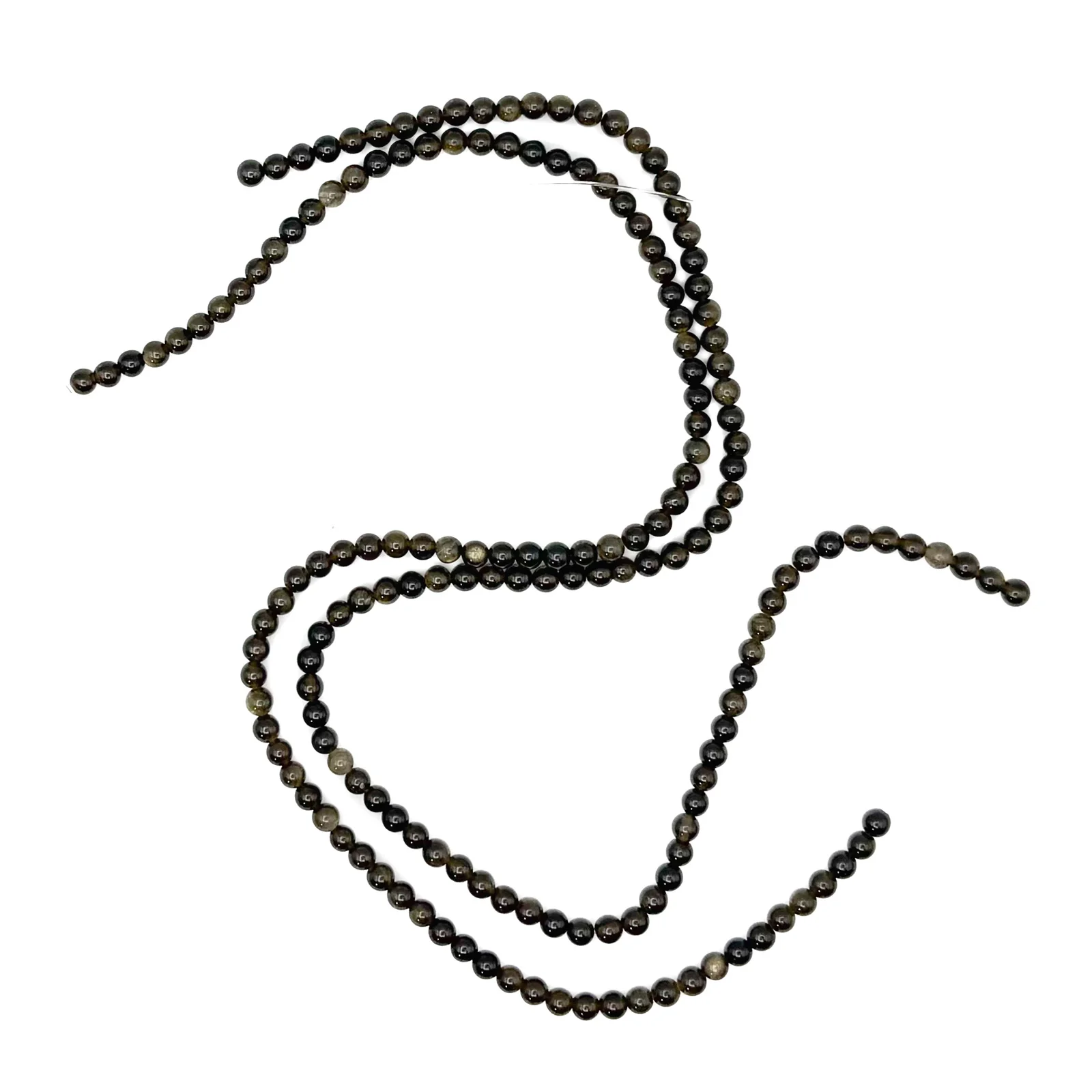 Golden Obsidian 4.5mm Faceted Rounds Bead Strand - Image 5