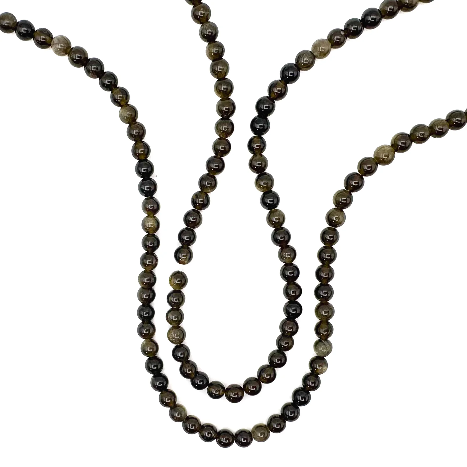 Golden Obsidian 4.5mm Faceted Rounds Bead Strand - Image 6
