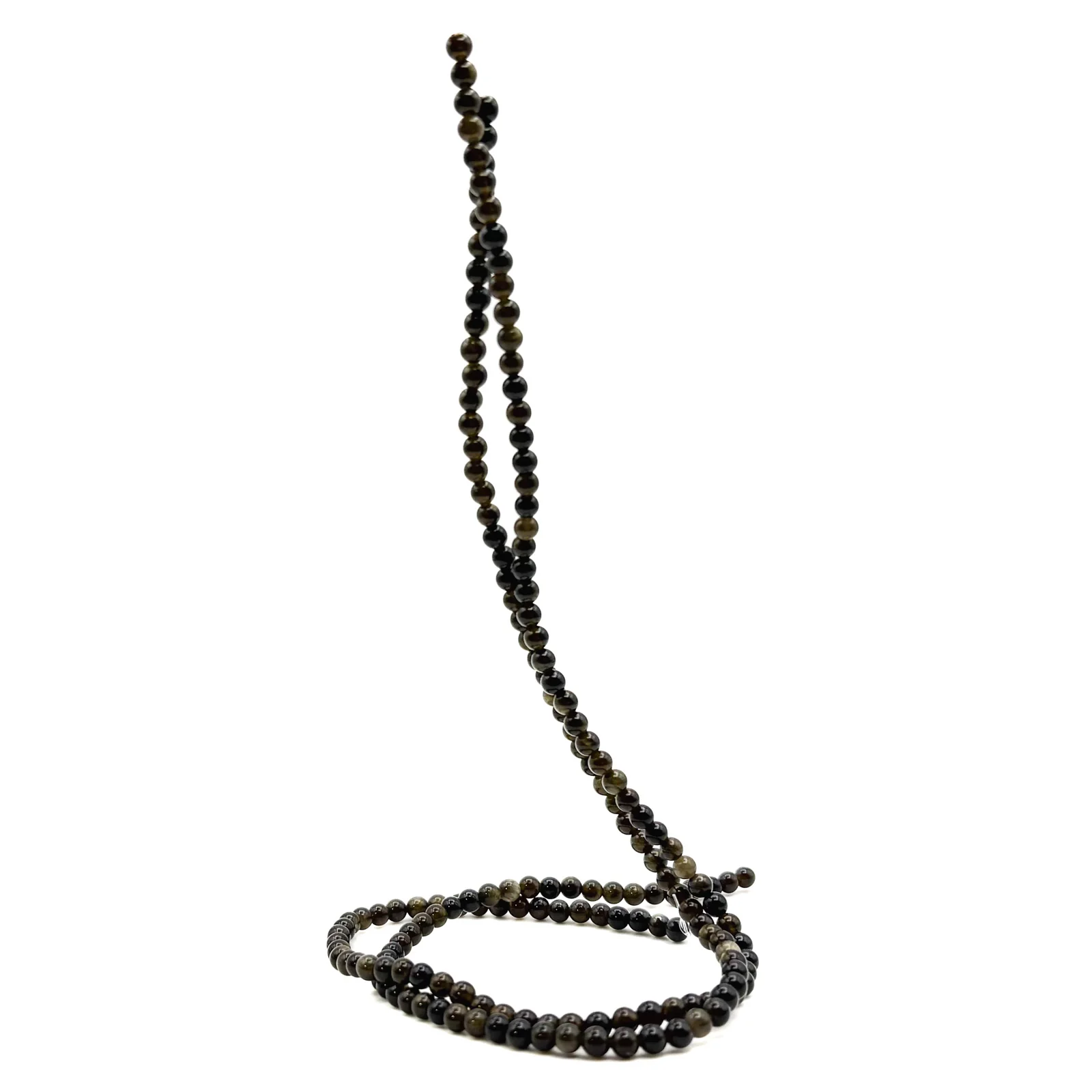 Golden Obsidian 4.5mm Faceted Rounds Bead Strand - Image 9