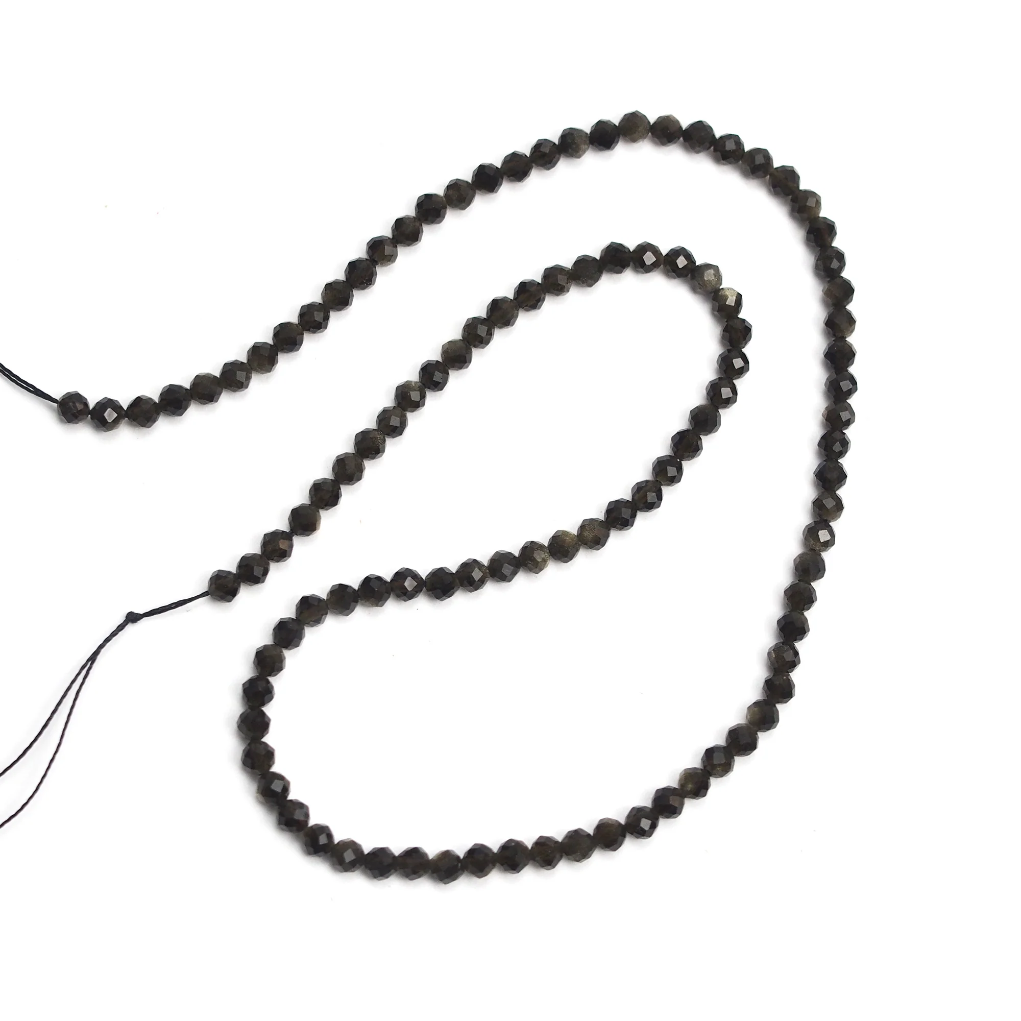 Golden Obsidian 4.5mm Faceted Rounds - Image 2