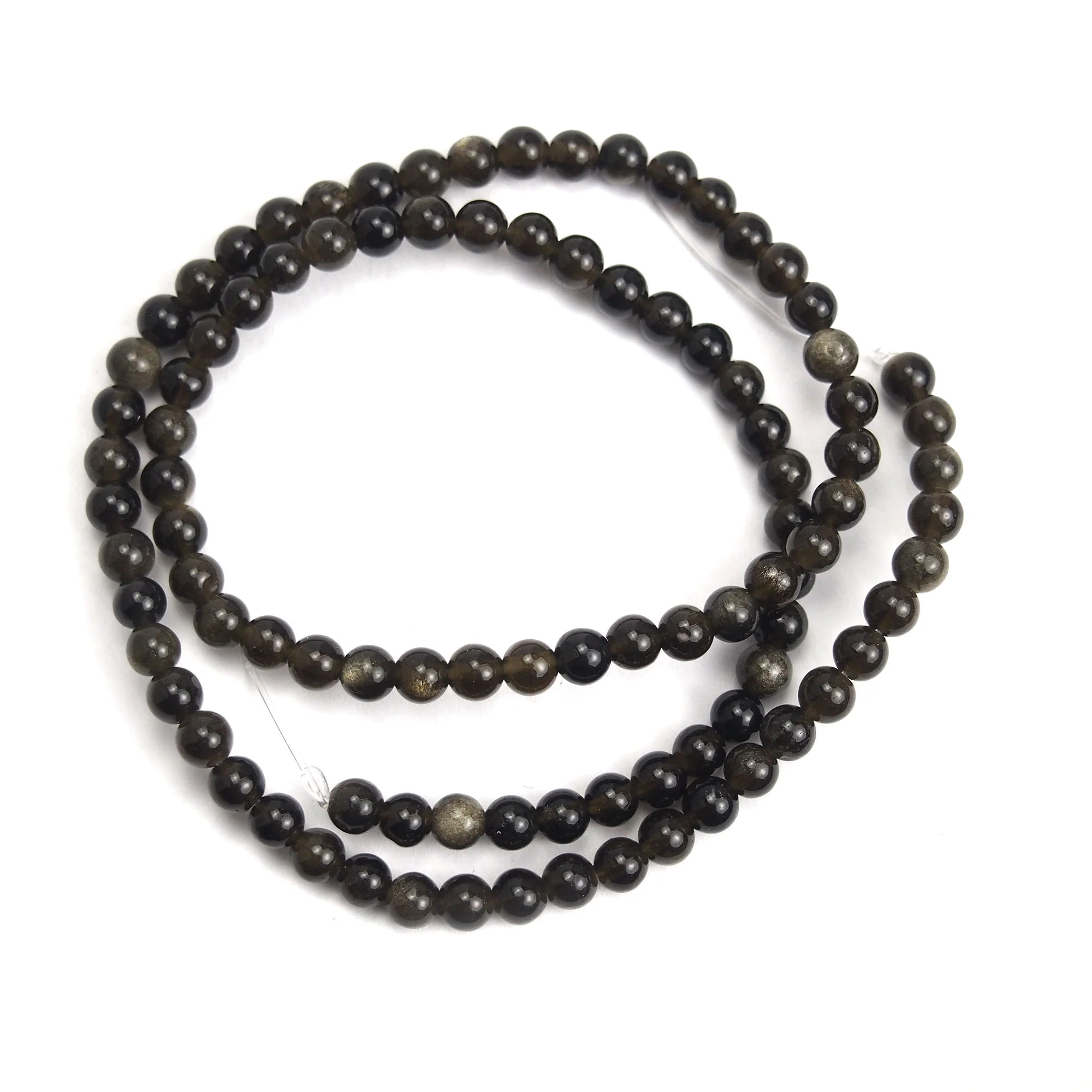 Golden Obsidian 4mm Smooth Rounds - Image 2