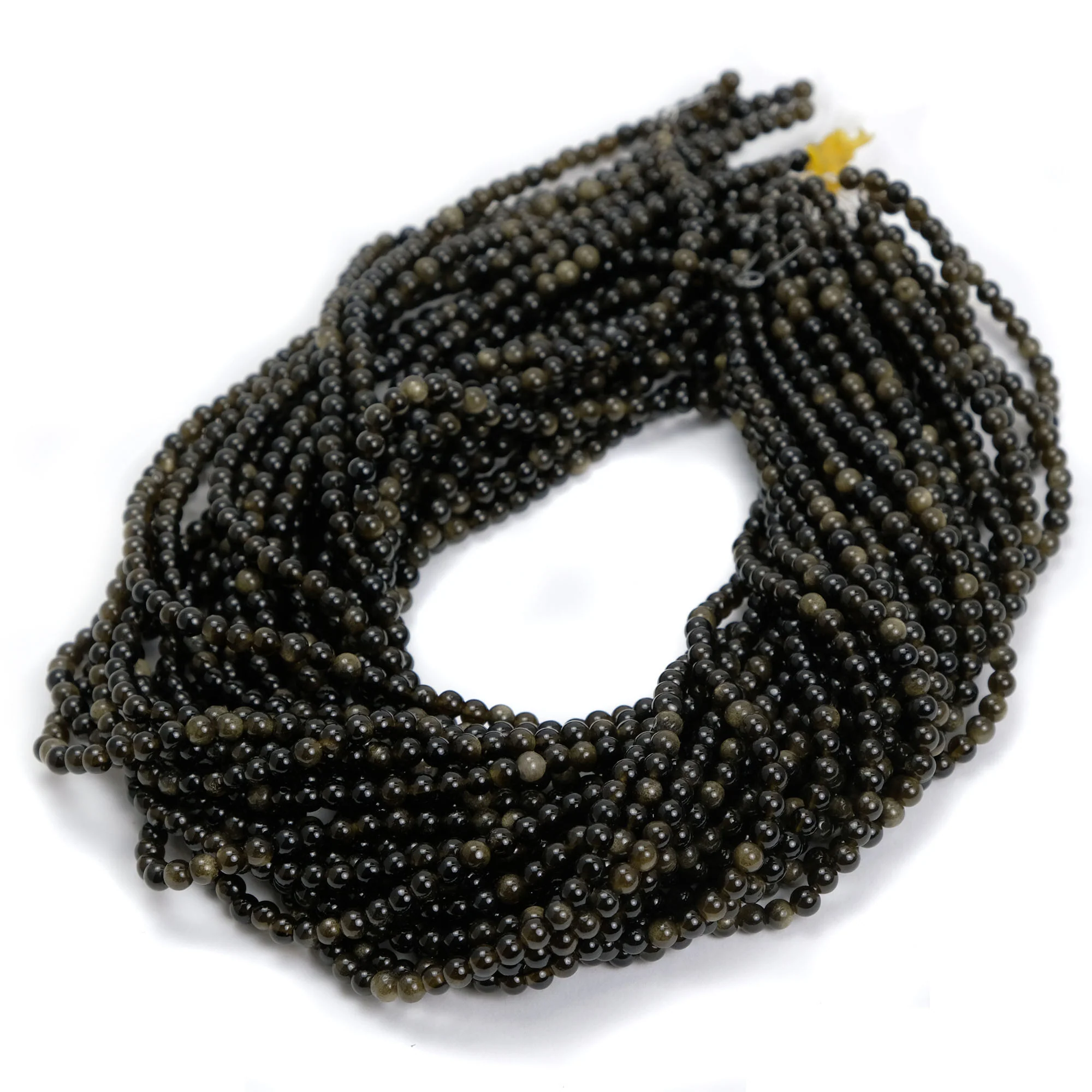 Golden Obsidian 4mm Smooth Rounds - Image 3