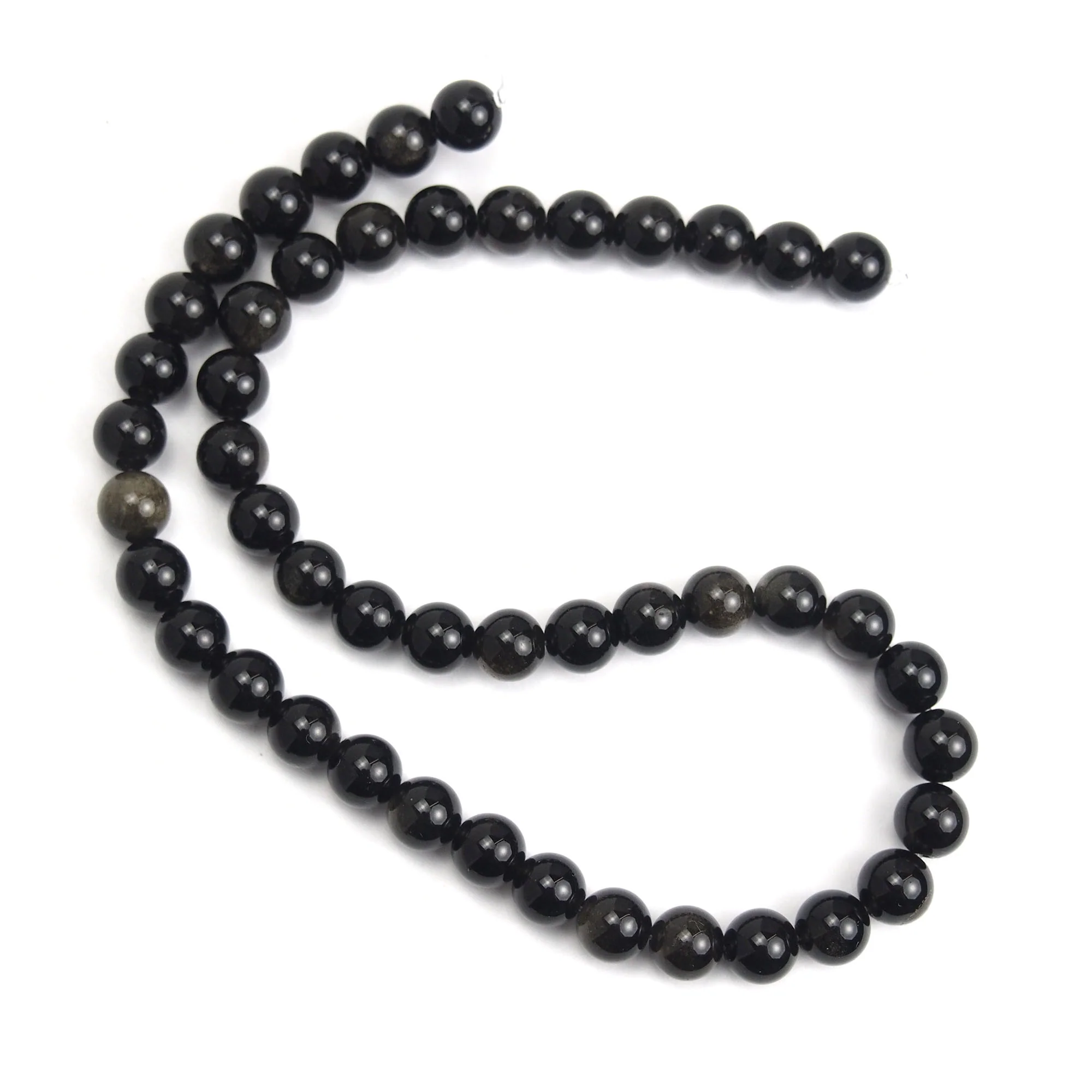 Golden Obsidian 8mm Smooth Rounds - Image 3