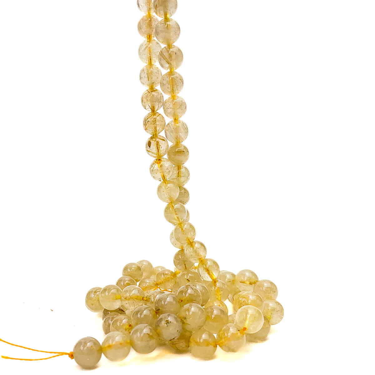 Golden Rutilated Quartz 8mm Smooth Rounds Bead Strand - Image 6
