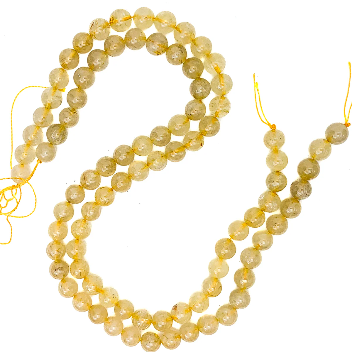 Golden Rutilated Quartz 8mm Smooth Rounds Bead Strand - Image 7