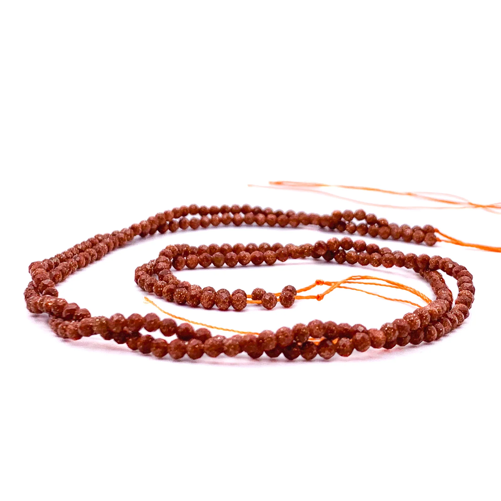 Goldstone 3.5mm Faceted Round Bead Strand - Image 3