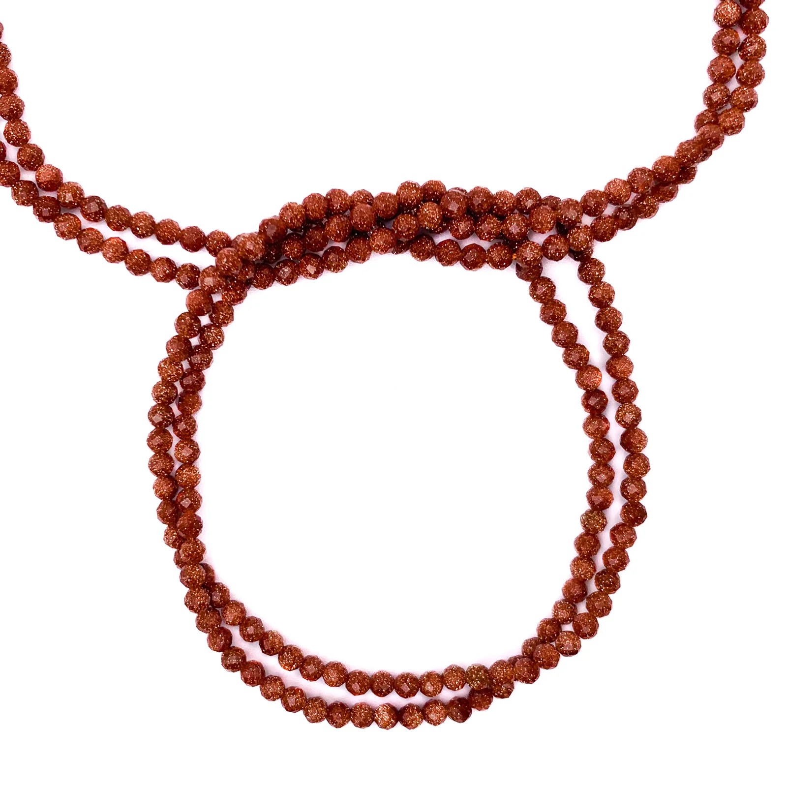 Goldstone 3.5mm Faceted Round Bead Strand - Image 5