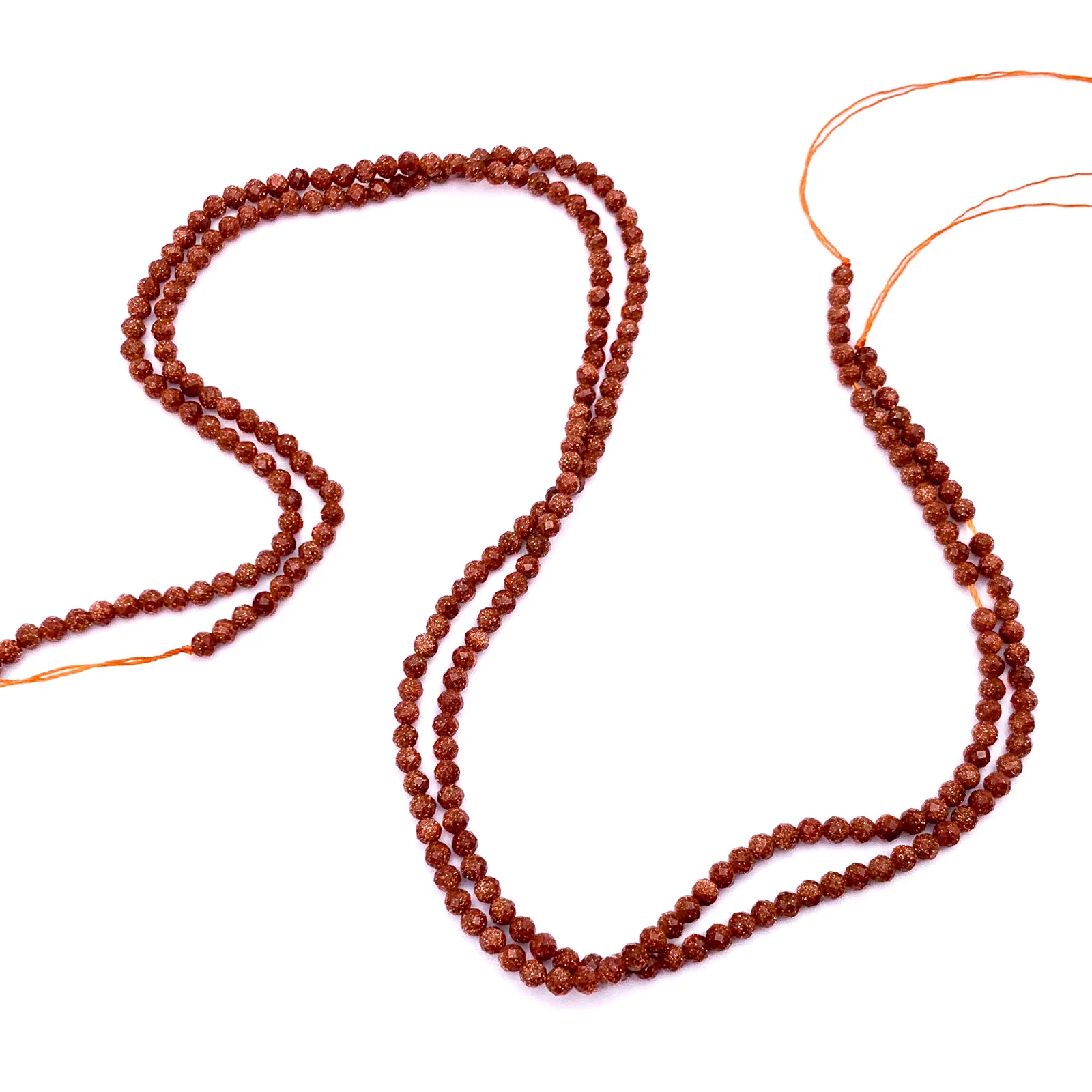 Goldstone 3.5mm Faceted Round Bead Strand - Image 6