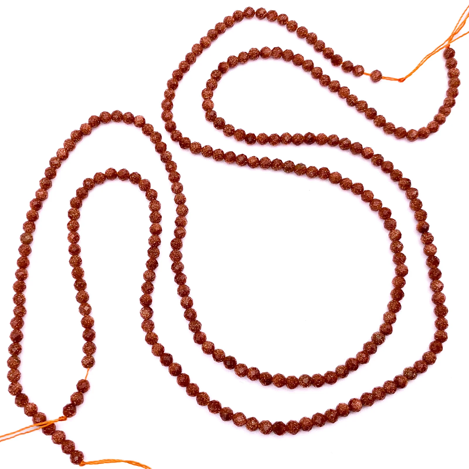 Goldstone 3.5mm Faceted Round Bead Strand - Image 7