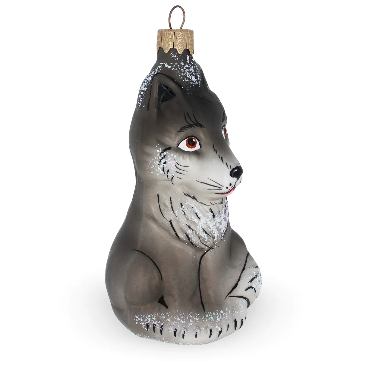 Grey Wolf Pup Ornament PS - Image 2