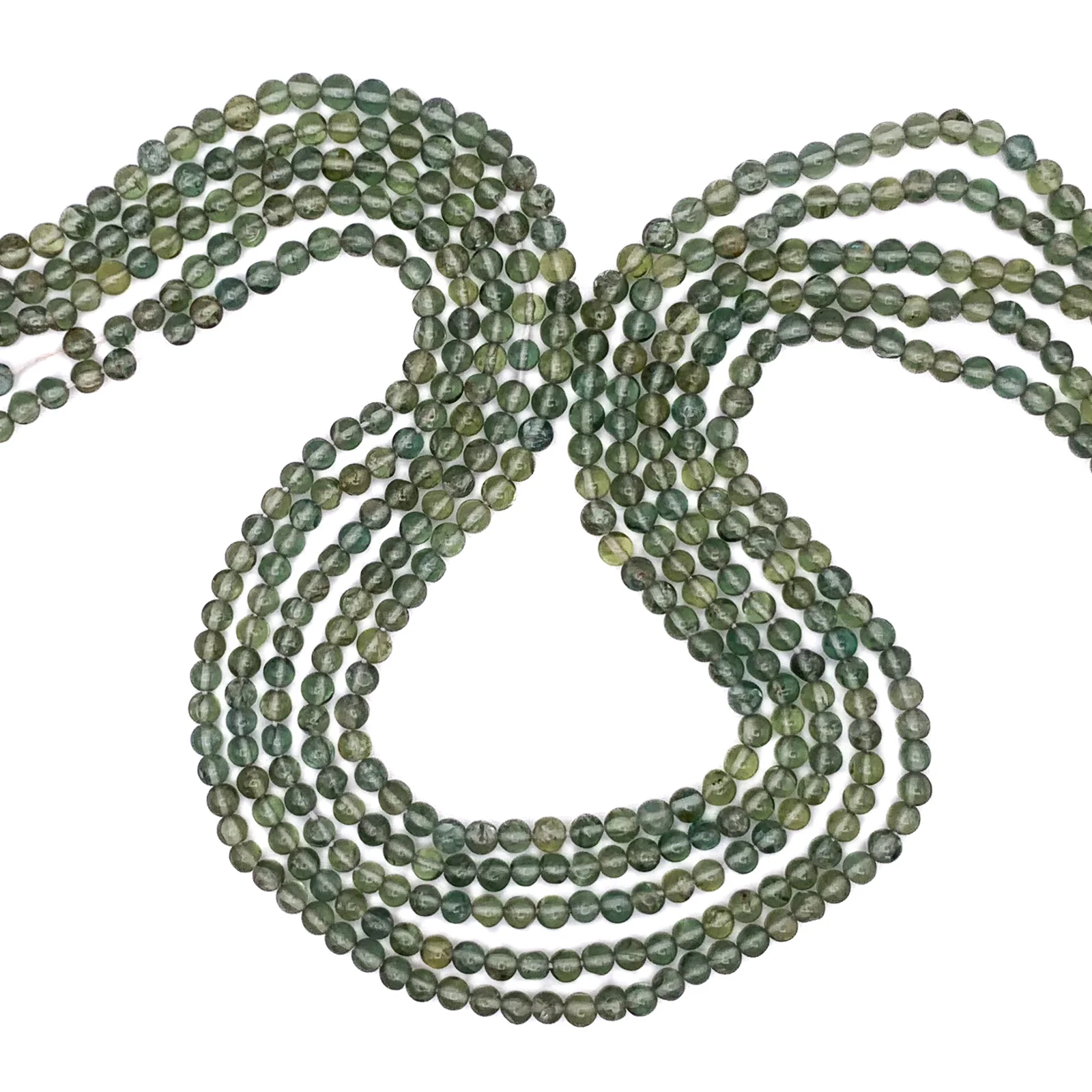 Green Apatite 3.5mm Smooth Rounds Bead Strand - Image 3