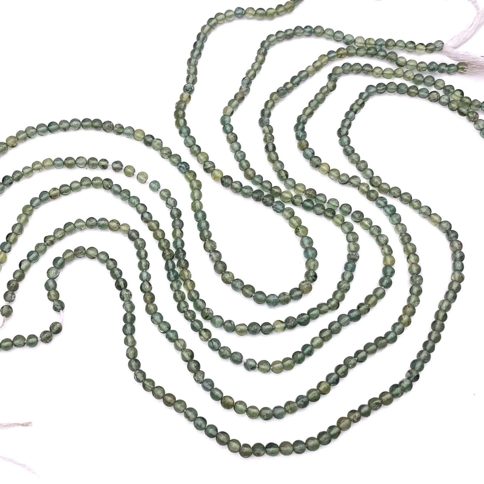 Green Apatite 3.5mm Smooth Rounds Bead Strand - Image 4